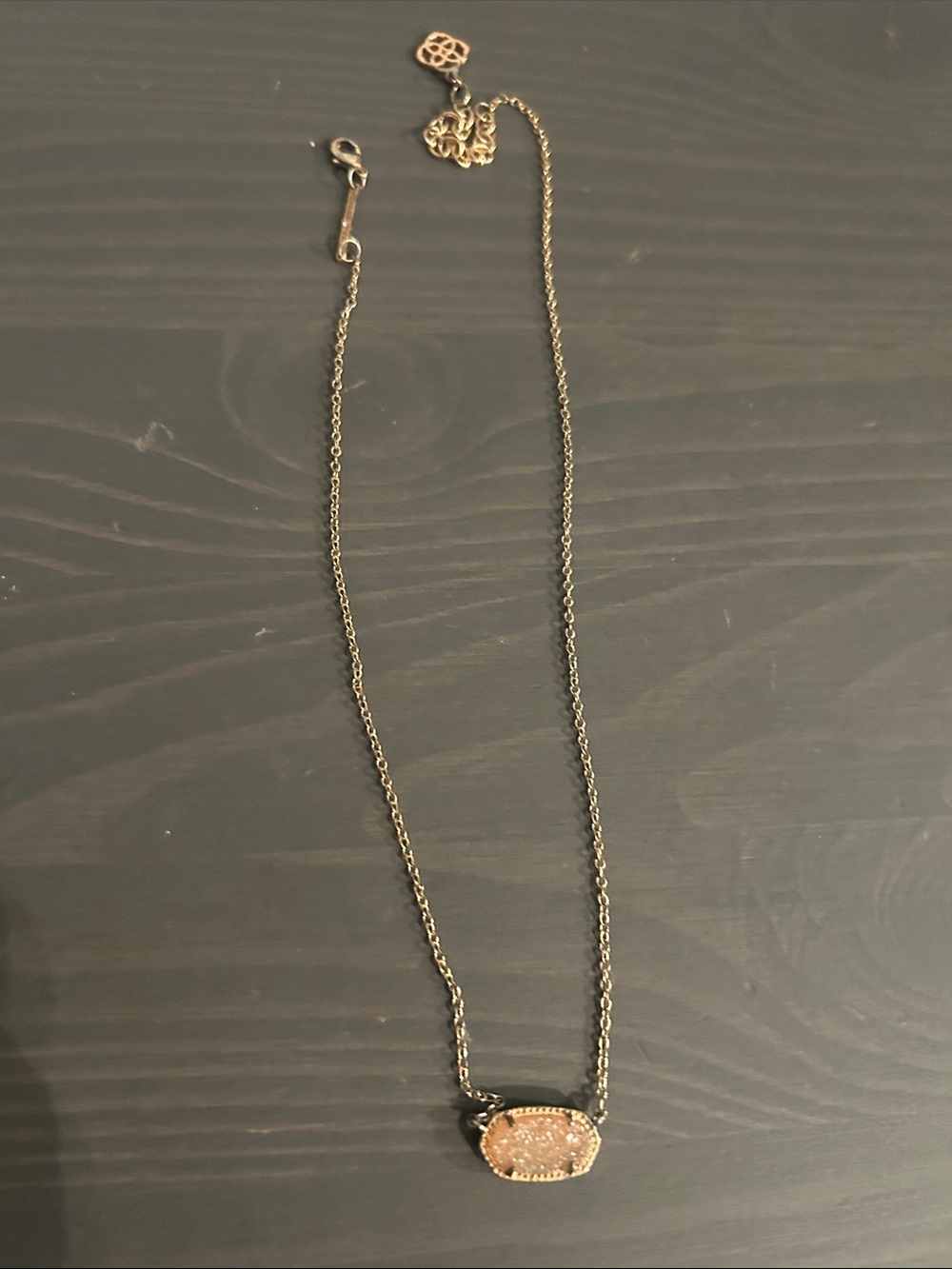 Kendra Scott Rose Gold Druzy Pendant Necklace - Women Jewelry